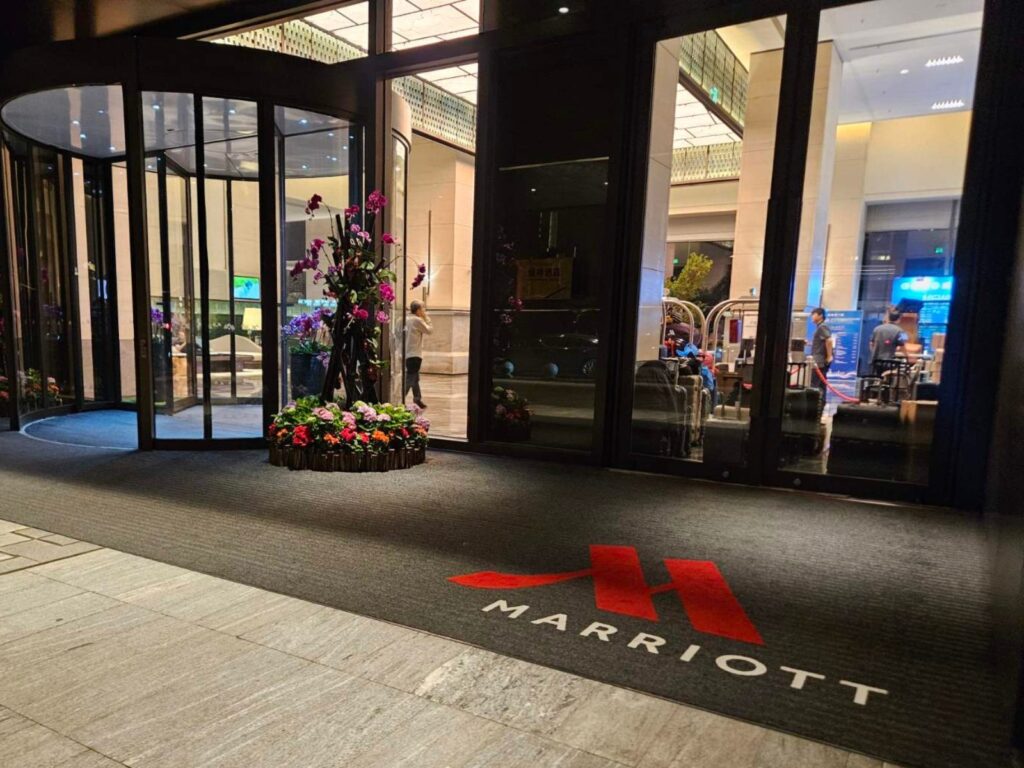 Hotel entrance matting with logo 