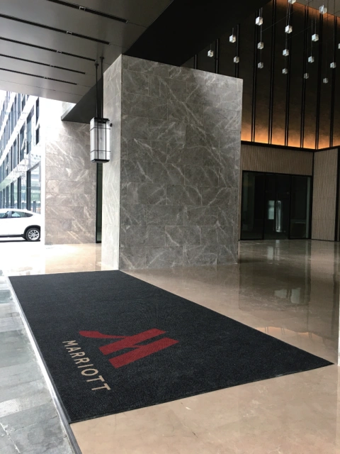 hotel entrance matting with logo